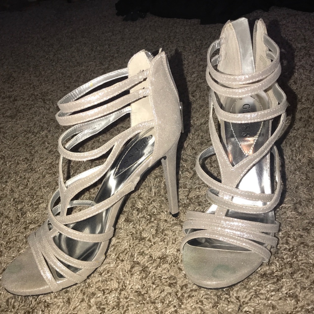 Silver Guess Strappy Heels